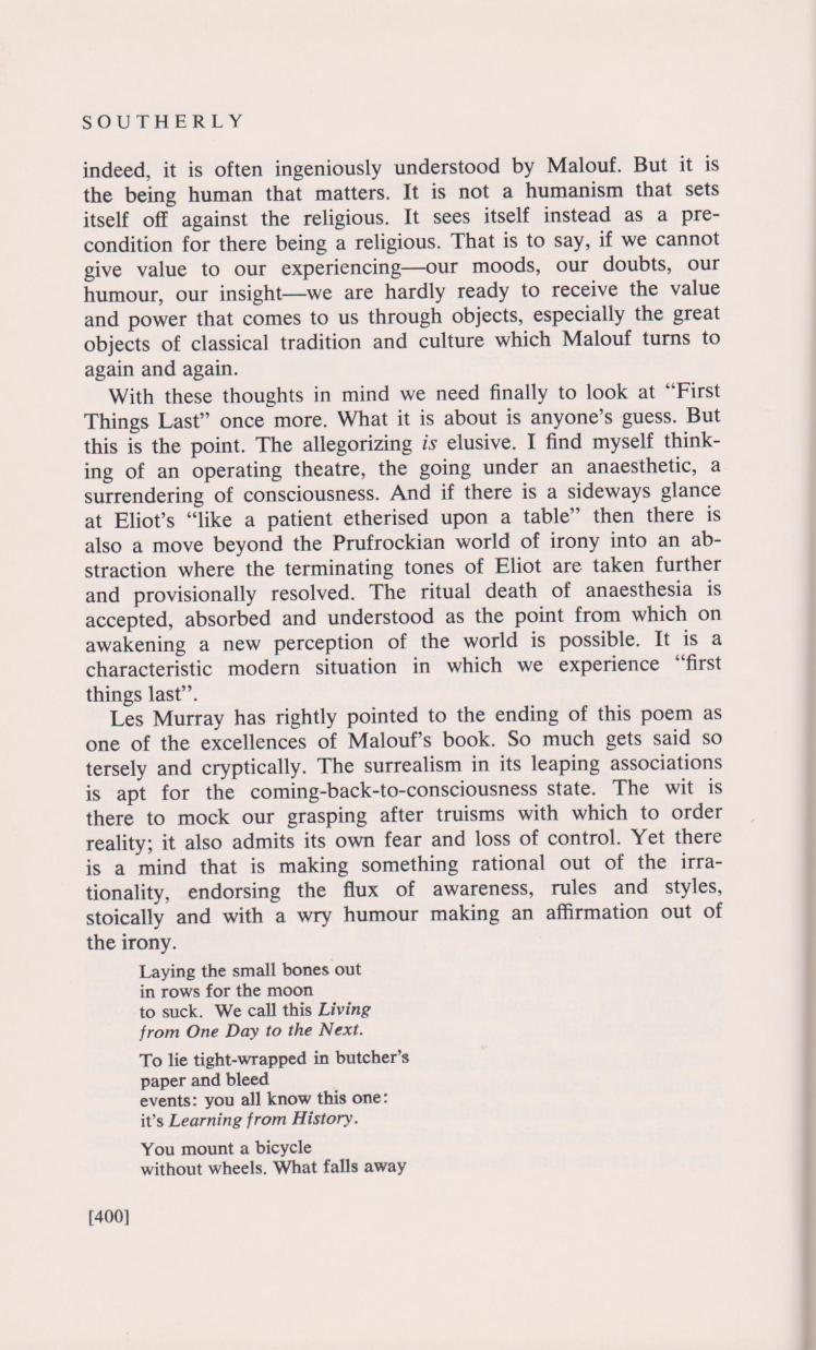 David Malouf as Humane Allegorist 009